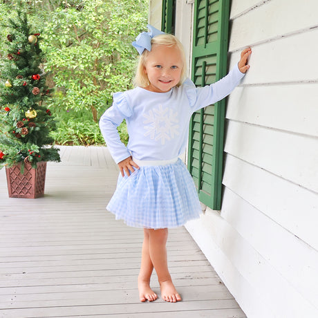 Blue Gingham Tutu Skirt