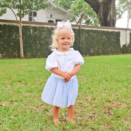 Blue Gingham Tutu Skirt