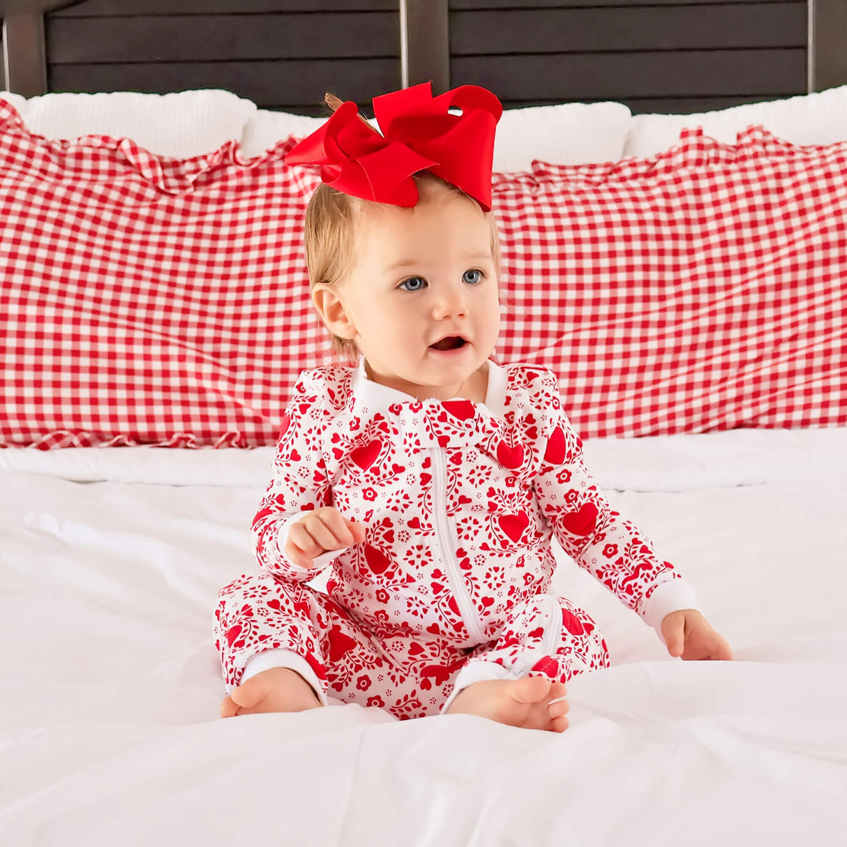 Heart Damask Print Zip Sleeper