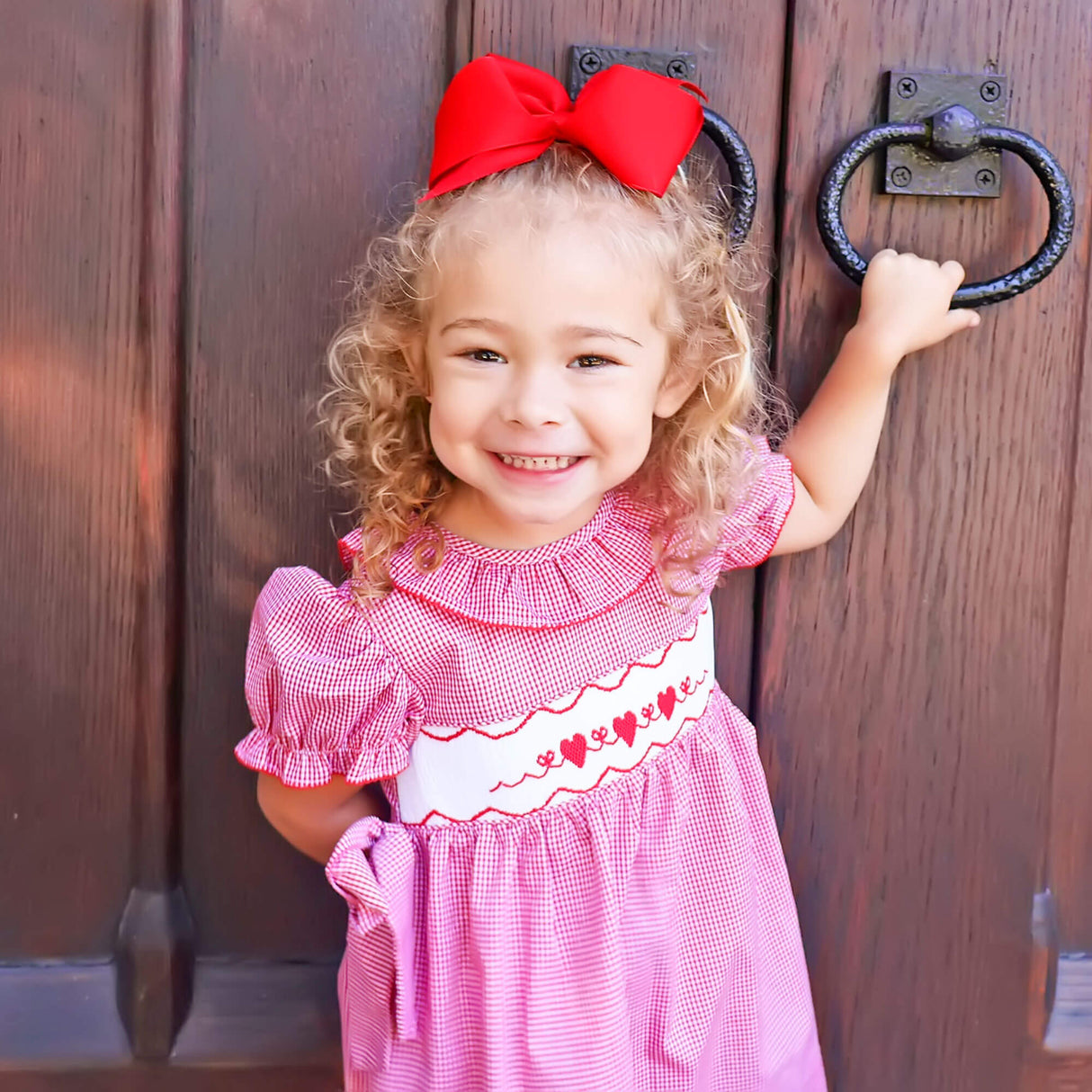Enchanted Valentine Red Smocked Beverly Dress