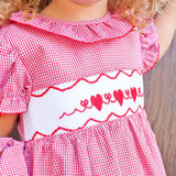 Enchanted Valentine Red Smocked Beverly Dress