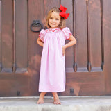 Pink and Red Hearts Smocked Bishop Dress