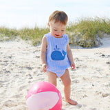 Cute Whale Blue Gingham Sun Bubble