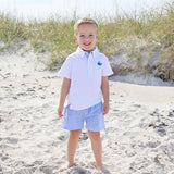 Cute Whale Blue Gingham Short Set