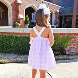 Pink Windowpane Lydia Dress