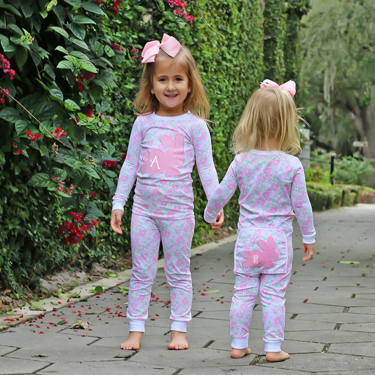 Sweet Floral Pink Bunny Pajamas
