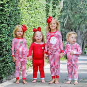 Red Gingham Knit Pajamas
