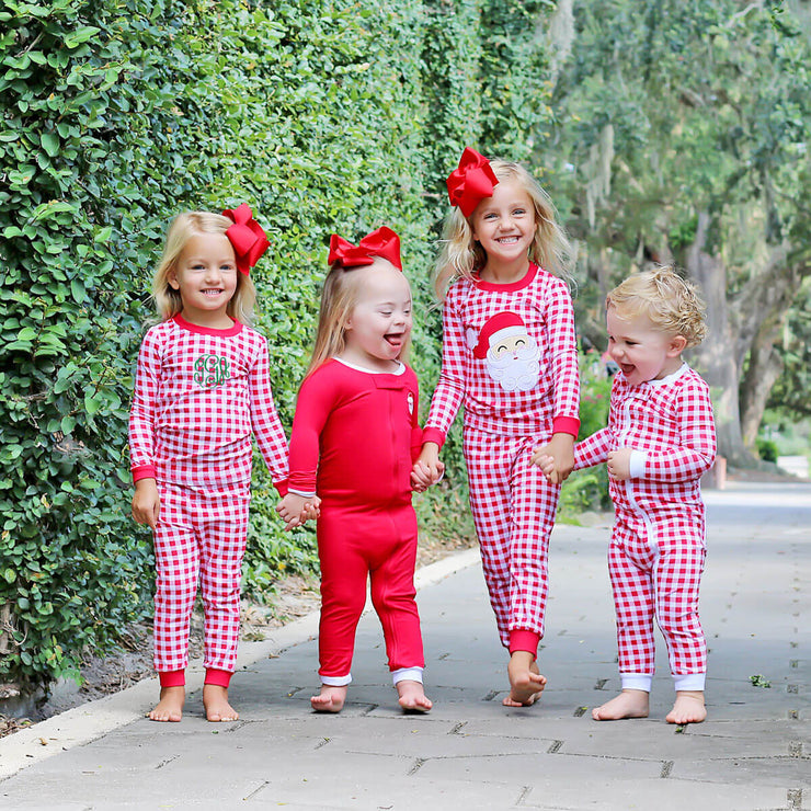 Red Gingham Knit Pajamas