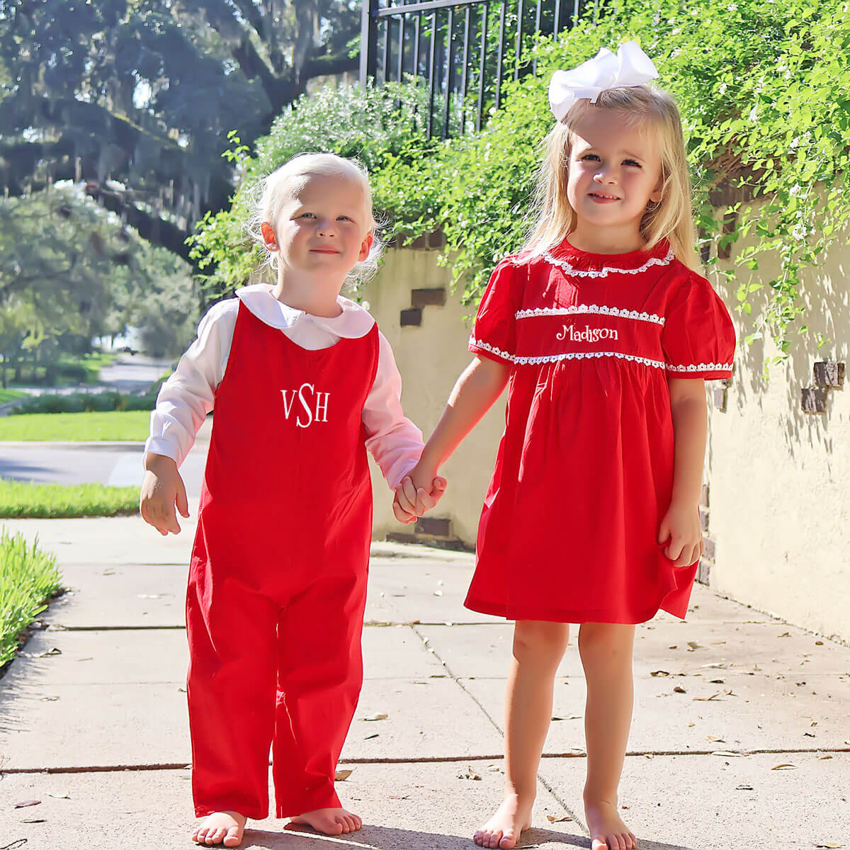 Lace Trim Red Lily Dress