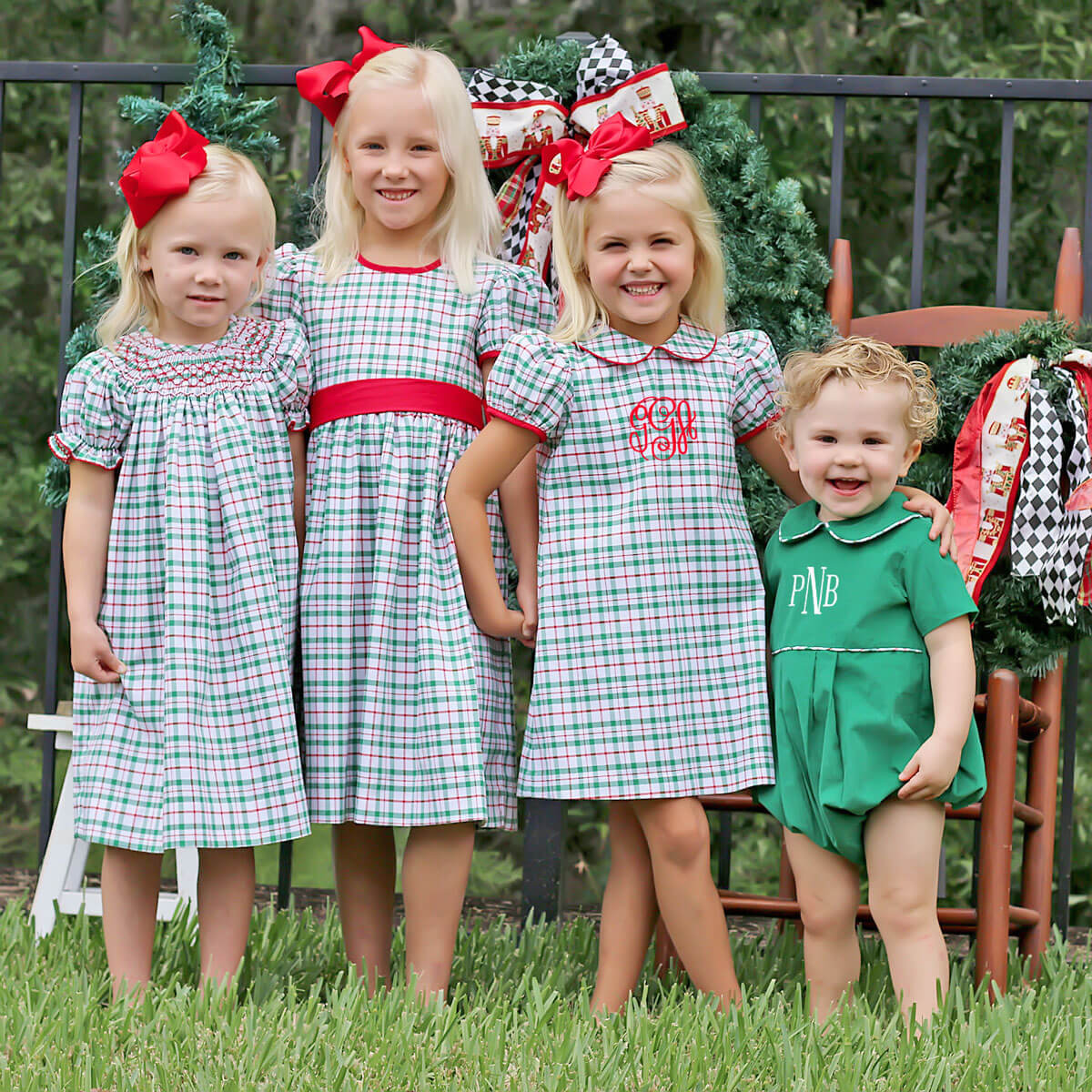 Windsor Plaid Smocked Bishop Dress