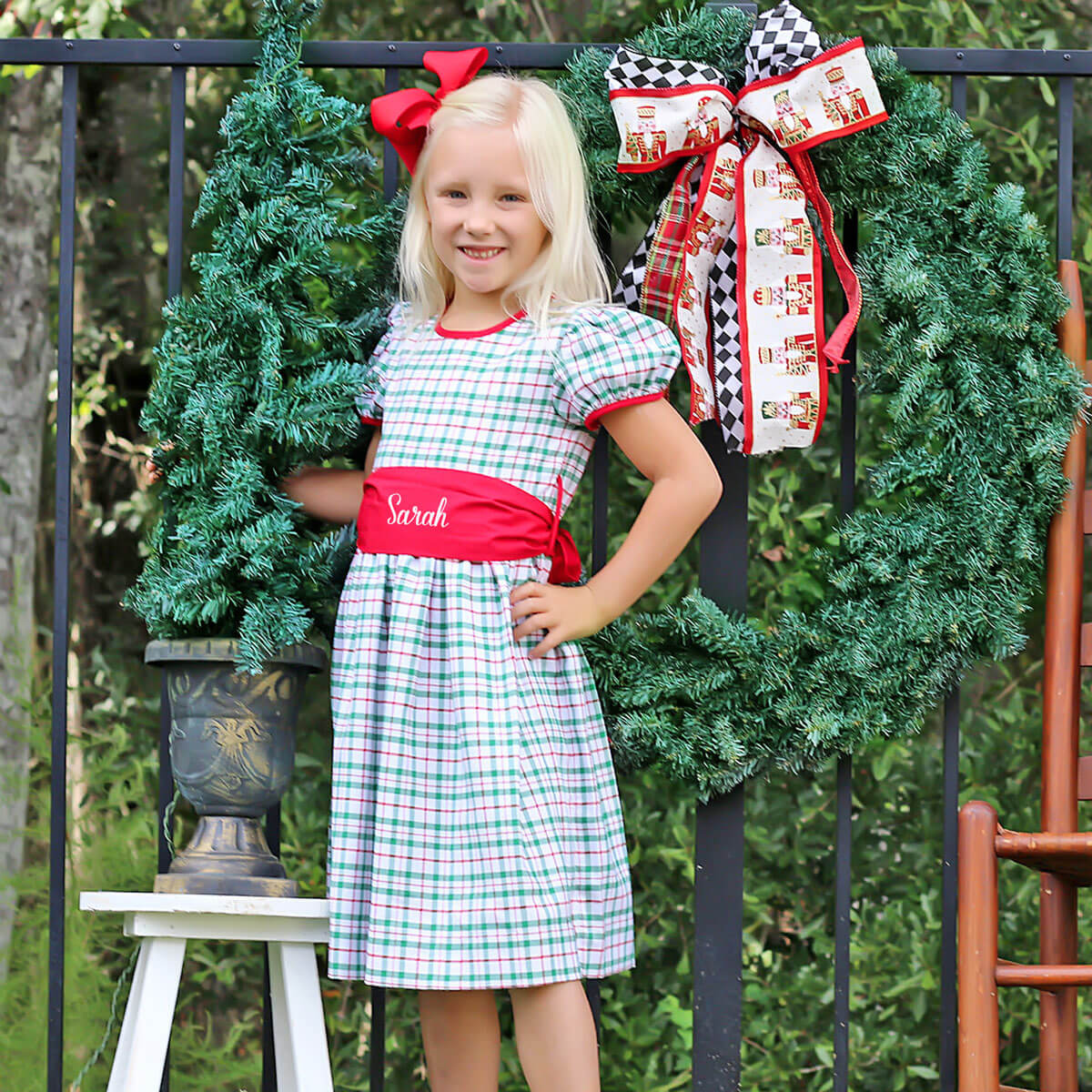 Windsor Plaid Sash Dress