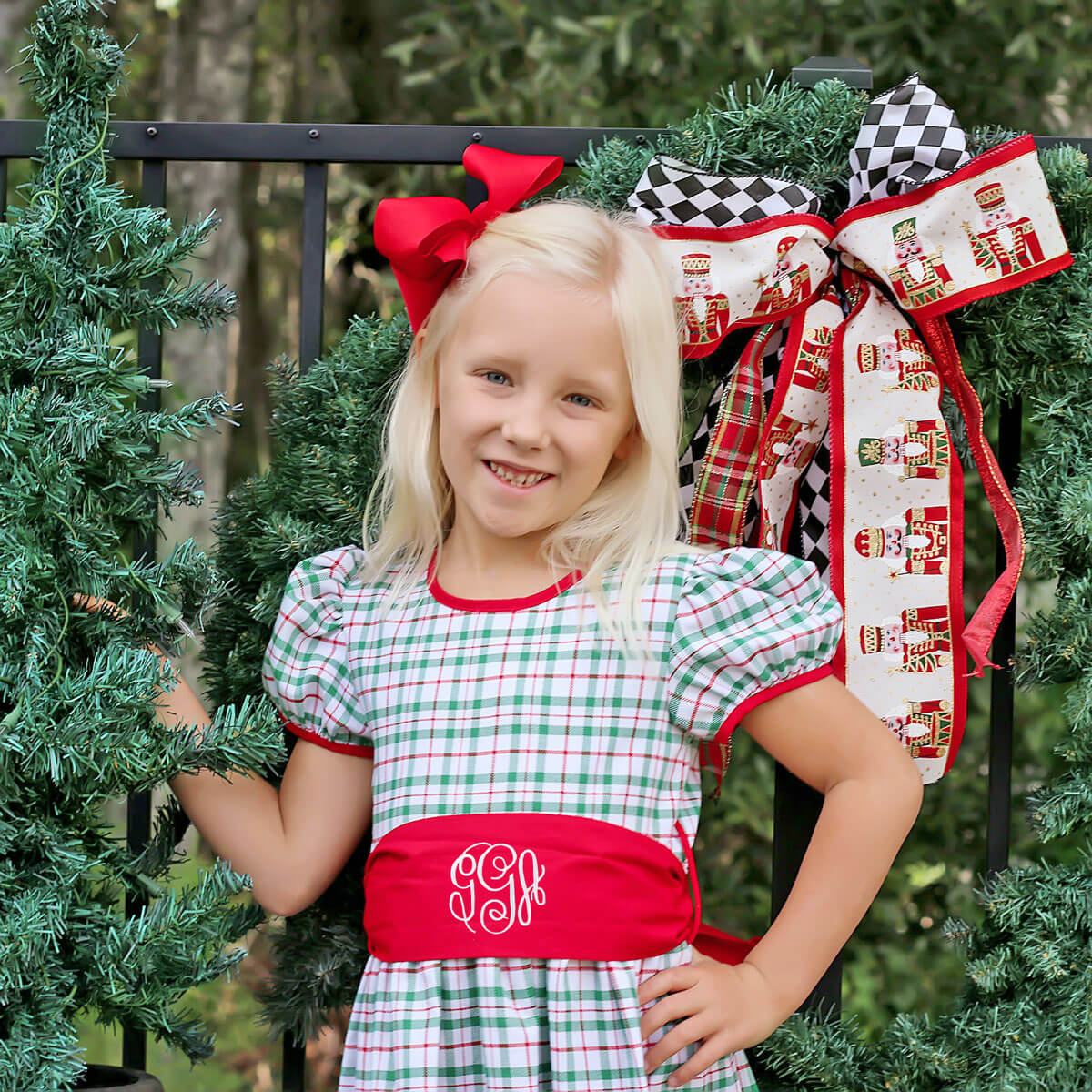 Christmas Smocked and applique jumper hotsell