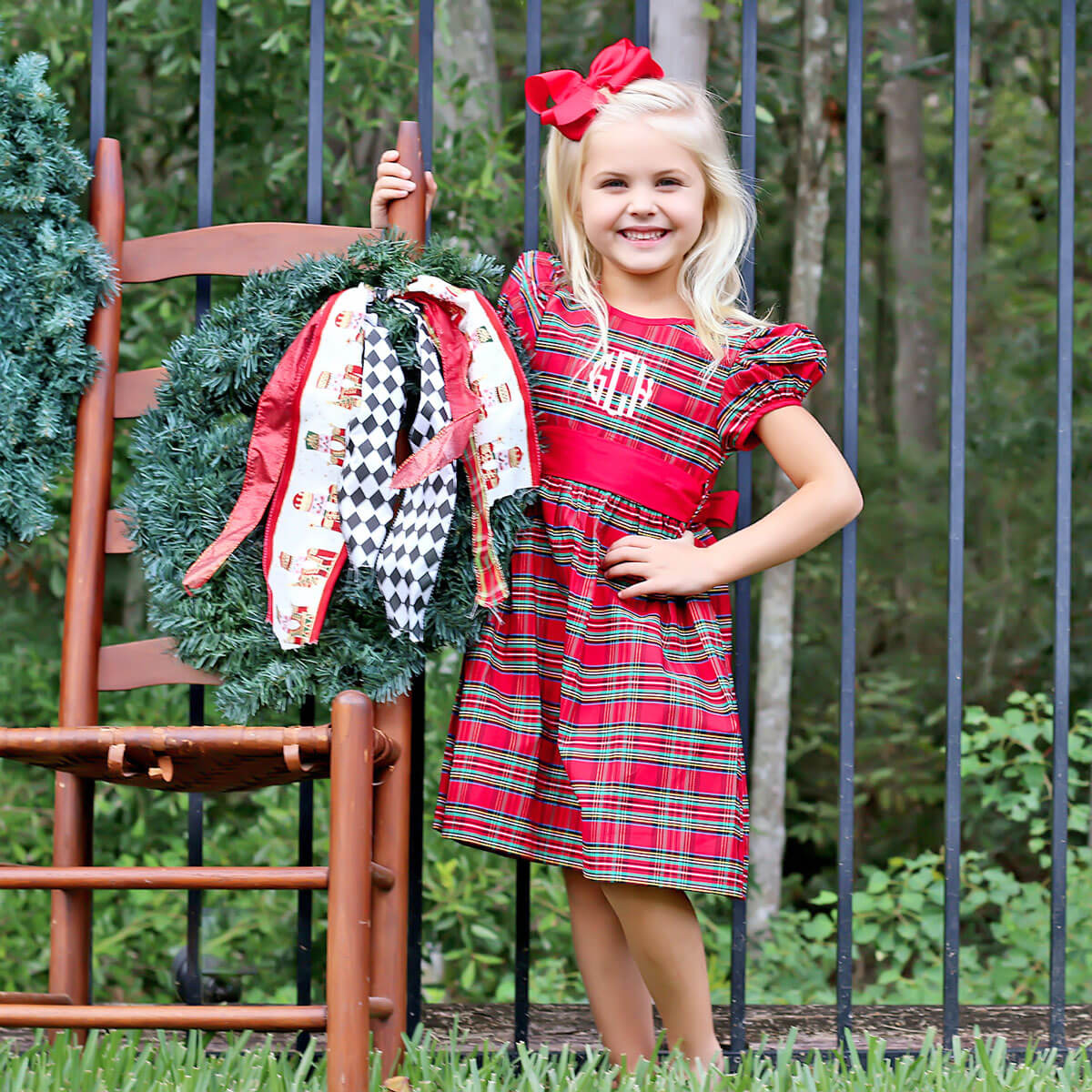 Manchester Plaid Red Sash Dress  Classic Whimsy