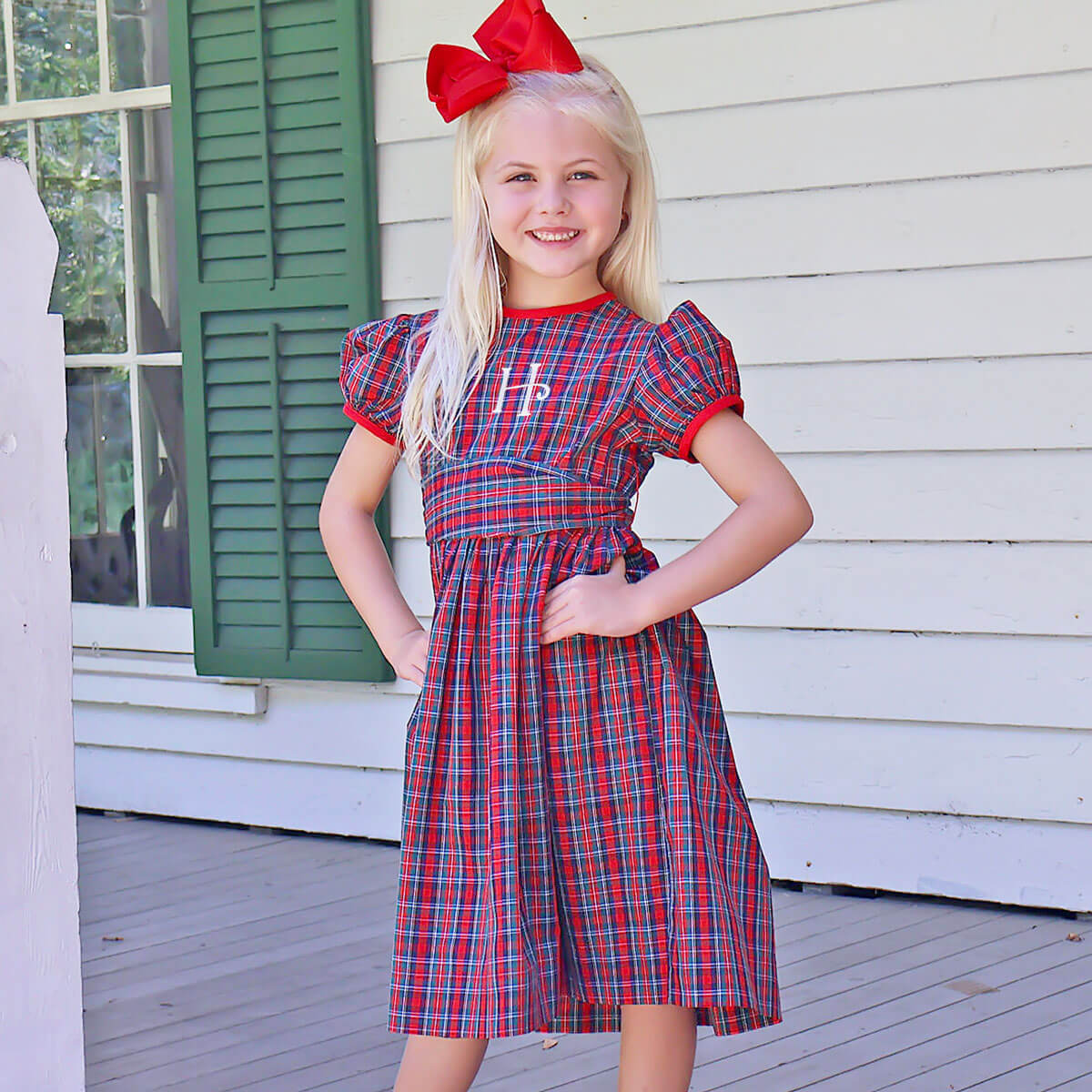 Christmas Eve Plaid Sash Dress