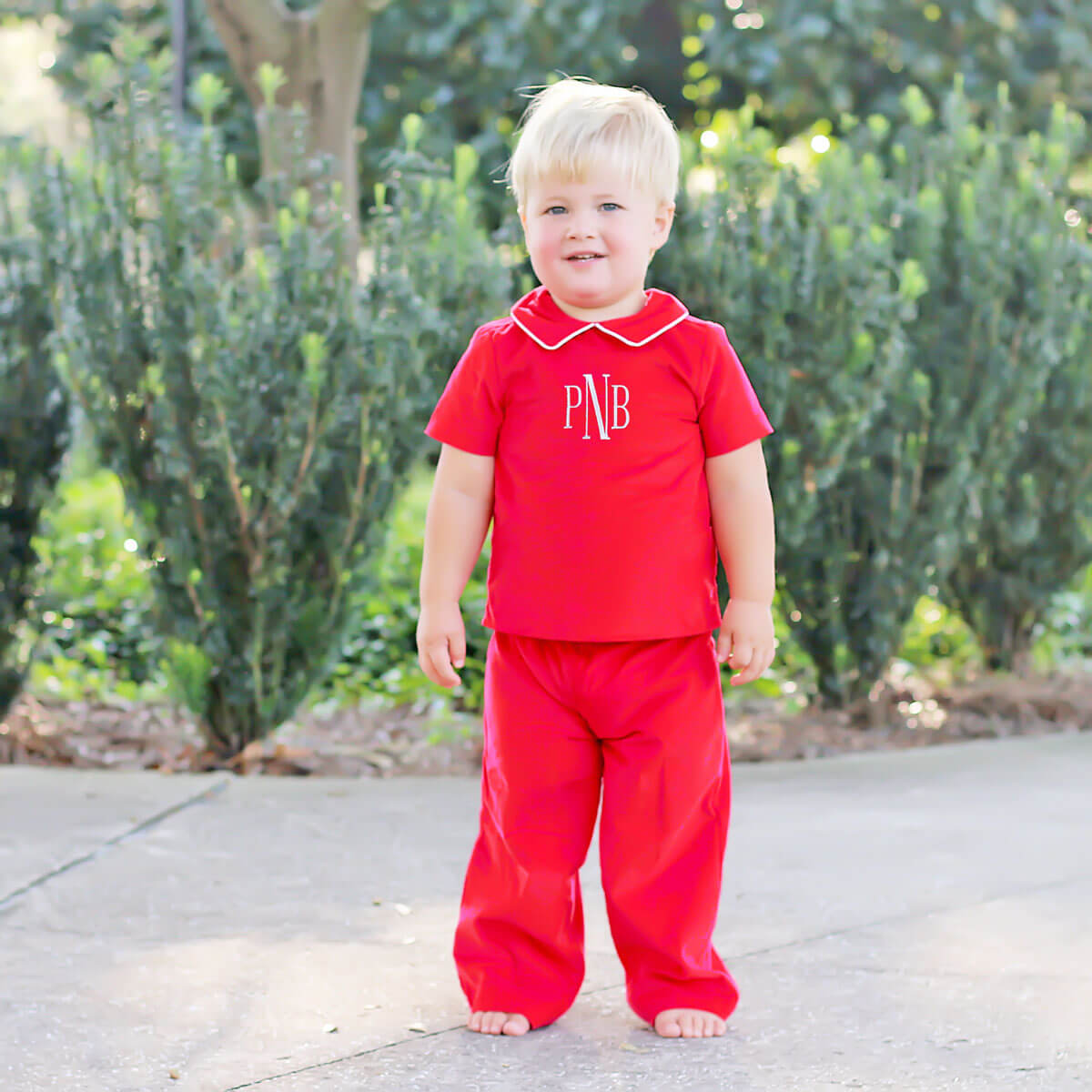 Solid Red Corduroy Pant Set