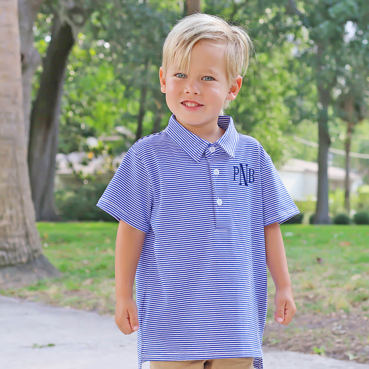 Royal Blue Stripe Polo by Classic Whimsy - Boys Shirts