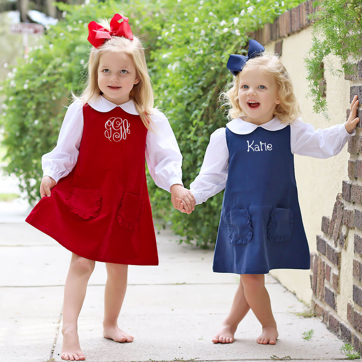 Navy Corduroy Graycen Jumper Dress