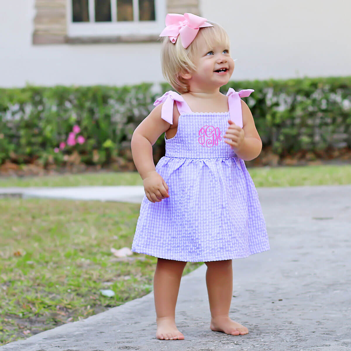 Purple Gingham Aubree Bubble – Classic Whimsy