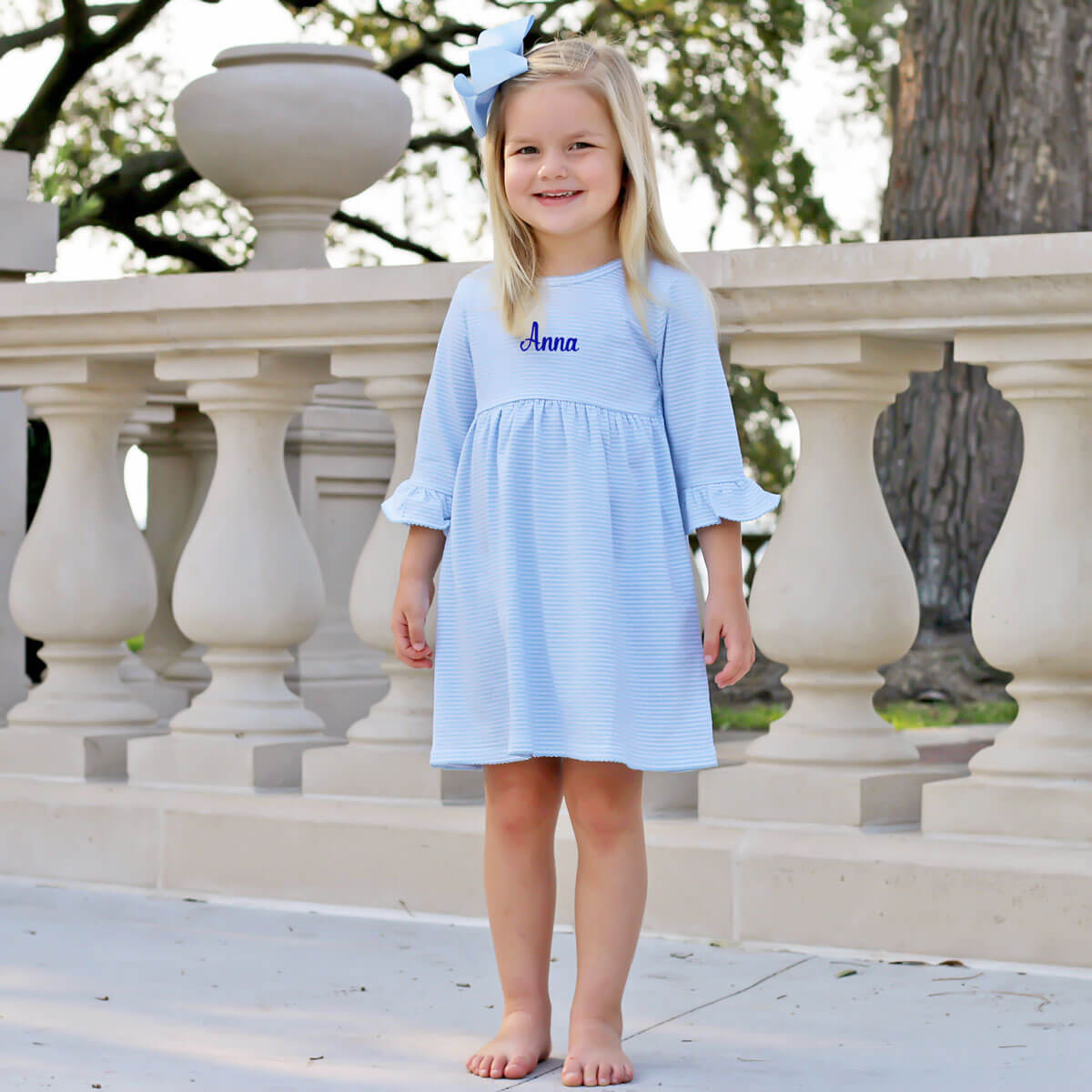 Blue Stripe Sophia Dress – Classic Whimsy