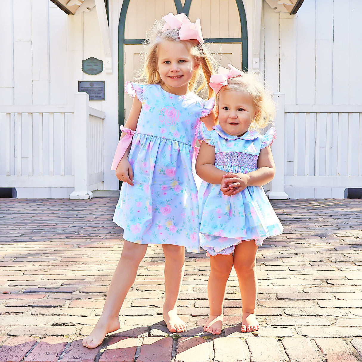 Peony Floral Smocked Collared Bloomer Set