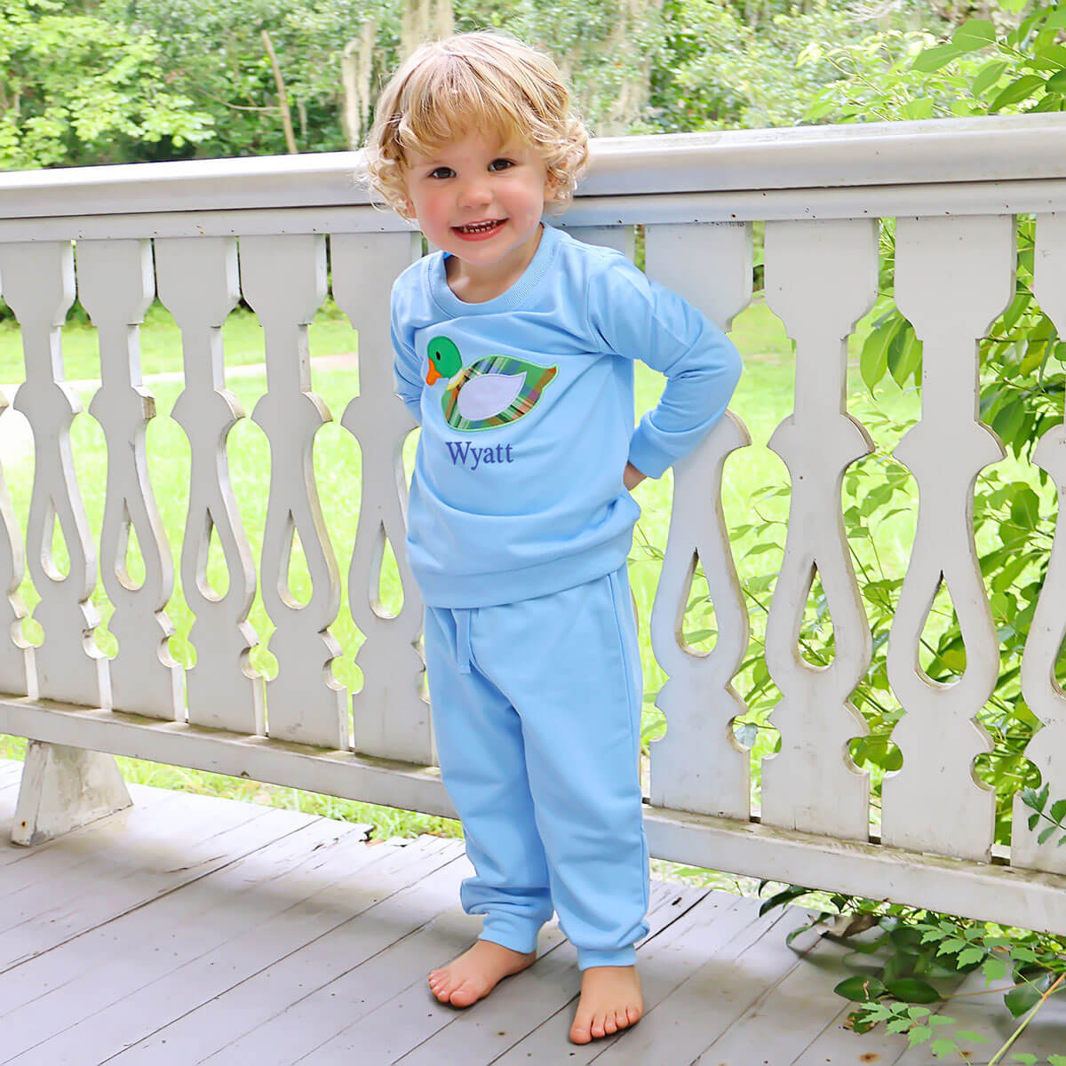 Mallard Applique Blue Jogger Set