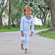Blue and White Stripe Pajamas