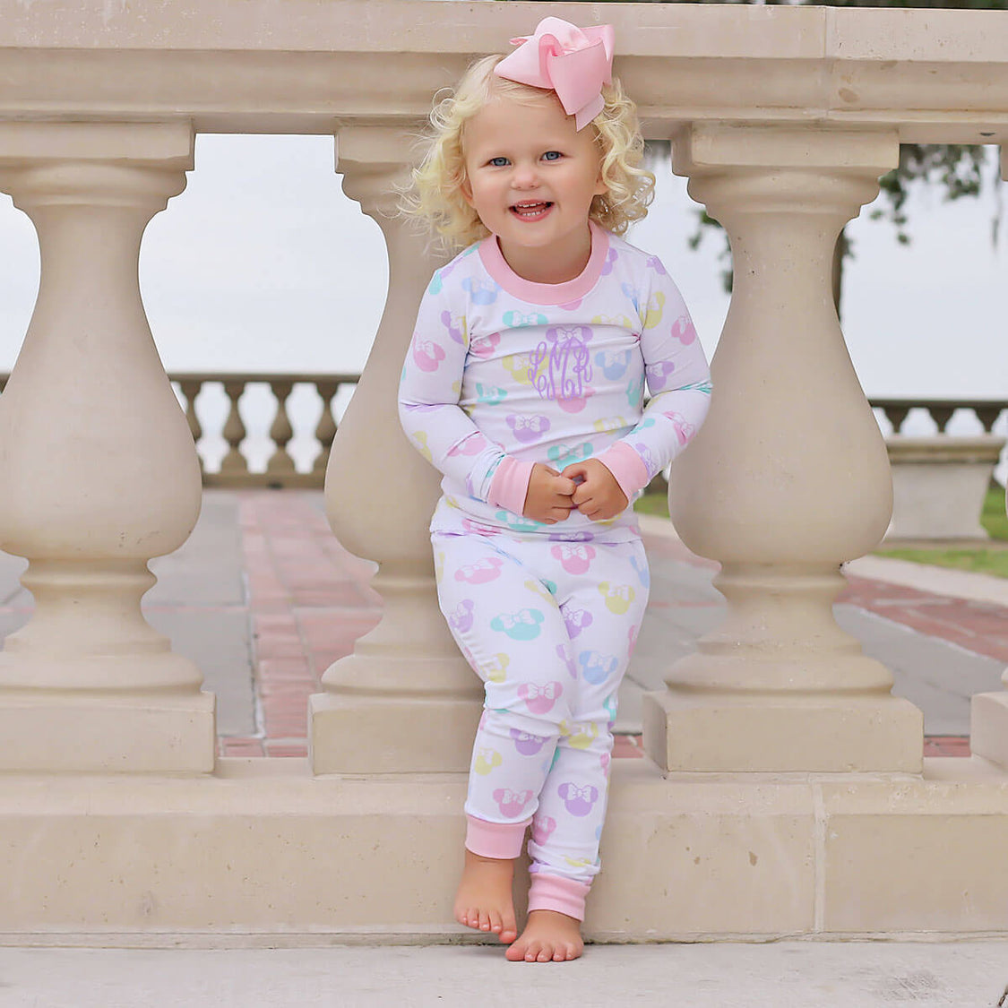 Itsy Bitsy Girls Blue Striped Dress - Mouse Ears main image 0