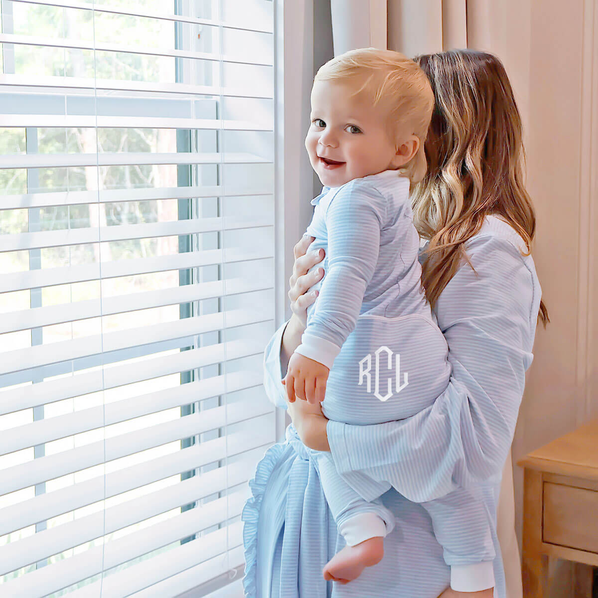 Blue Stripe Mom Robe