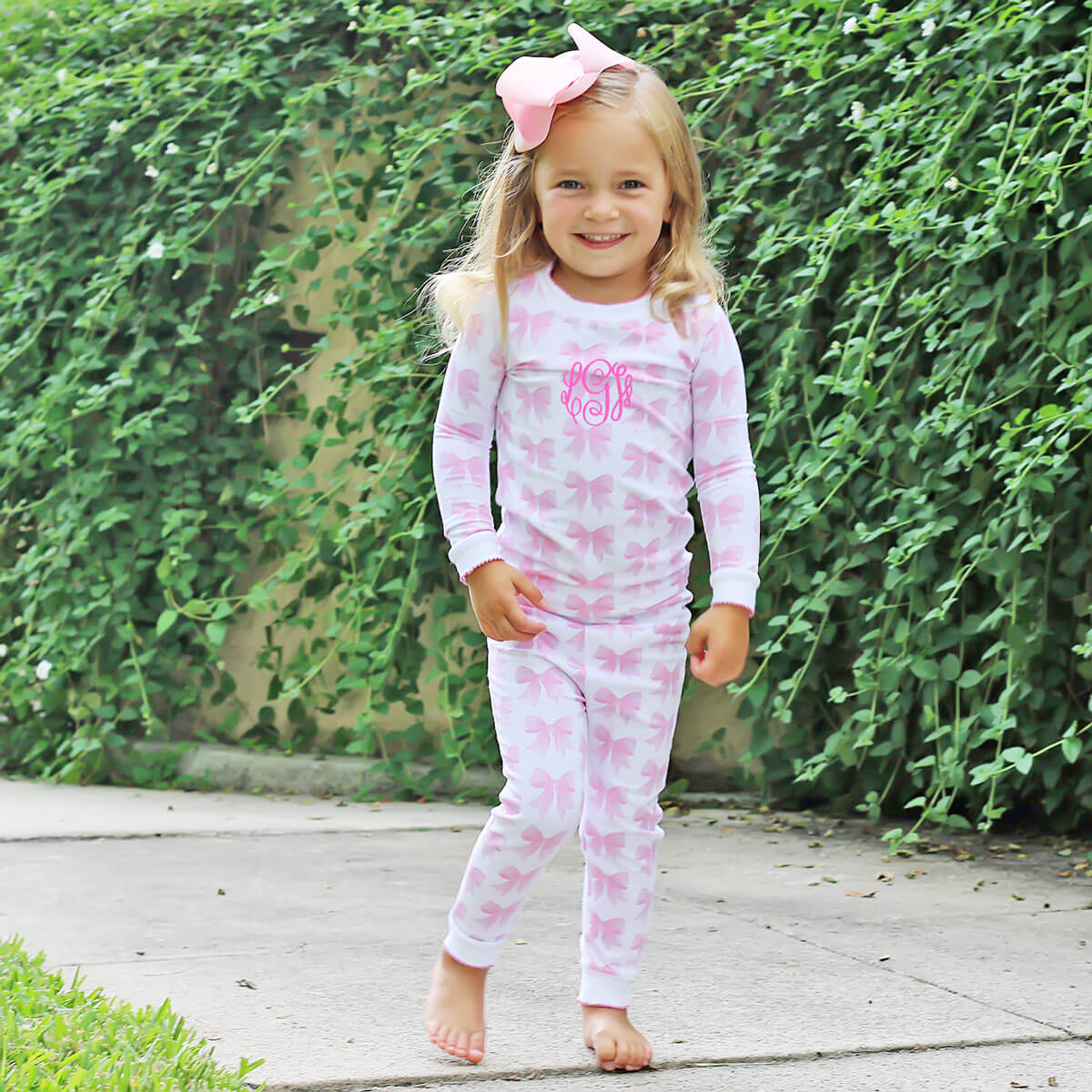 Pink Bow Pajamas – Classic Whimsy - Main Image