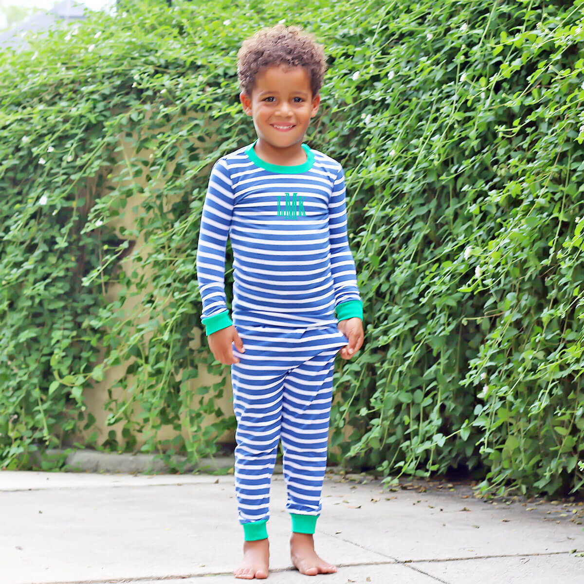 Blue and white pjs sale