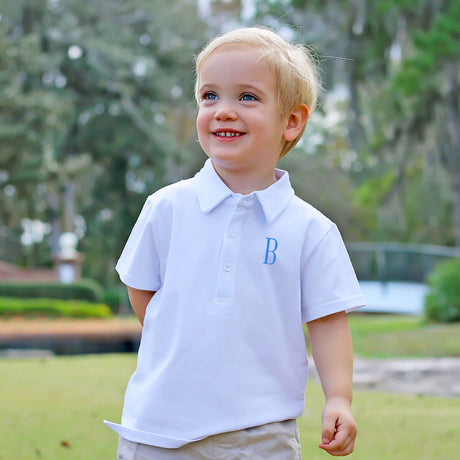 Solid White Knit Polo