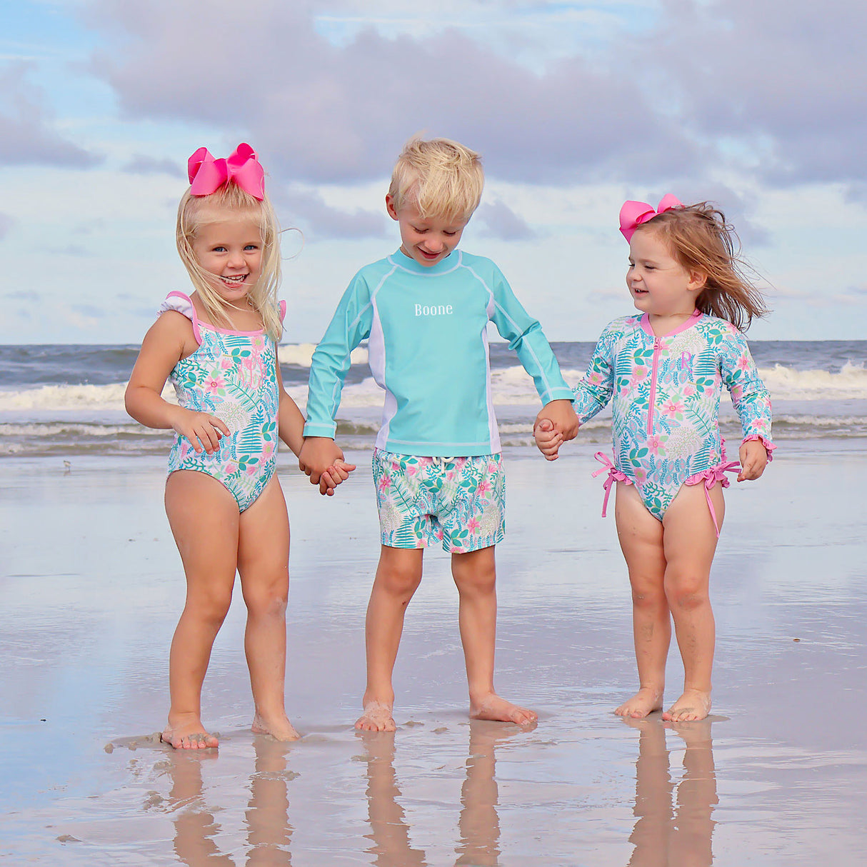 Tropical Island Rash Guard Swimsuit