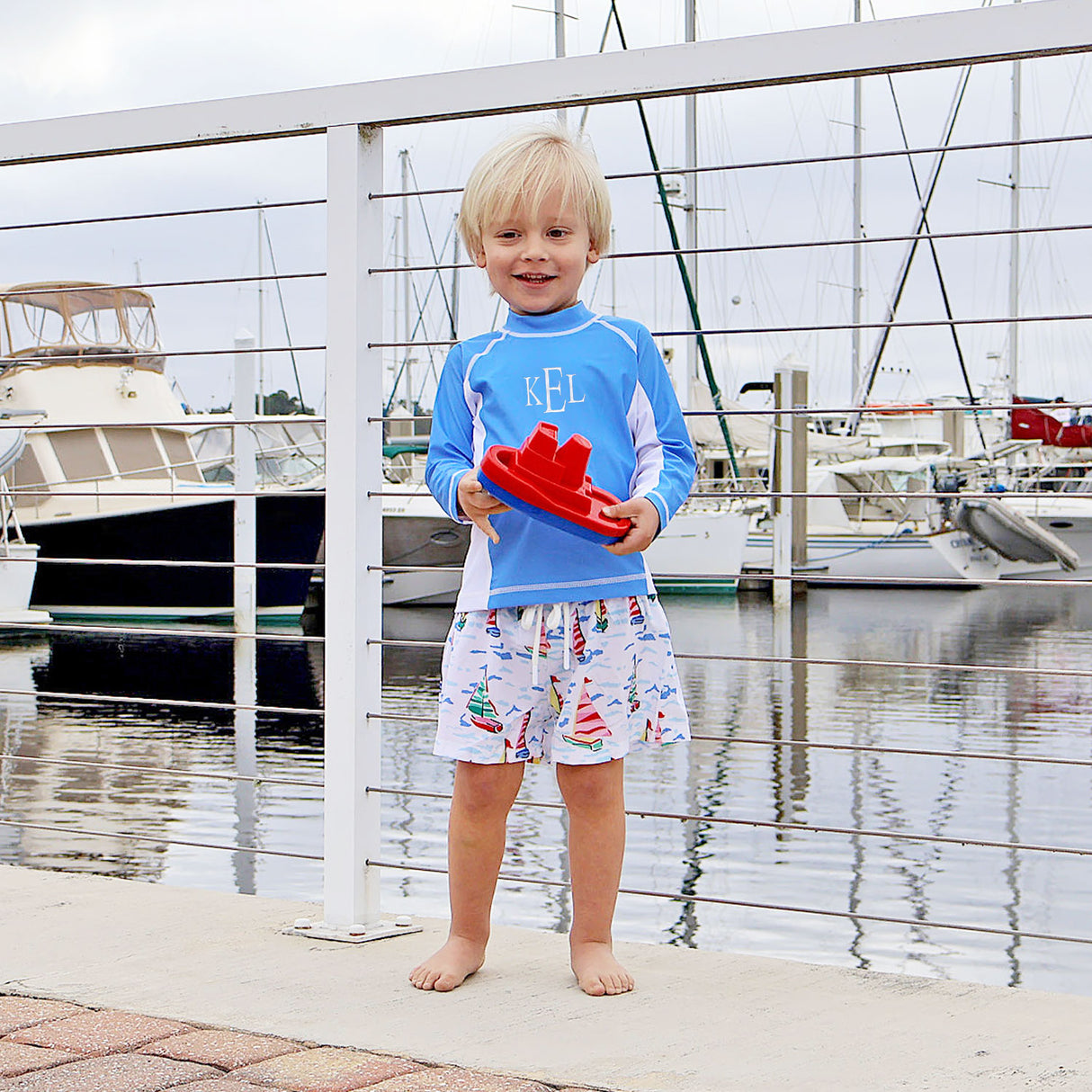 Watercolor Sailboat Swim Trunks