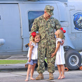 Flag Smocked White Pique Short Set