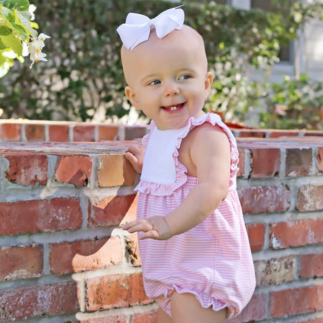 Pink Stripe Knit Bib Bubble