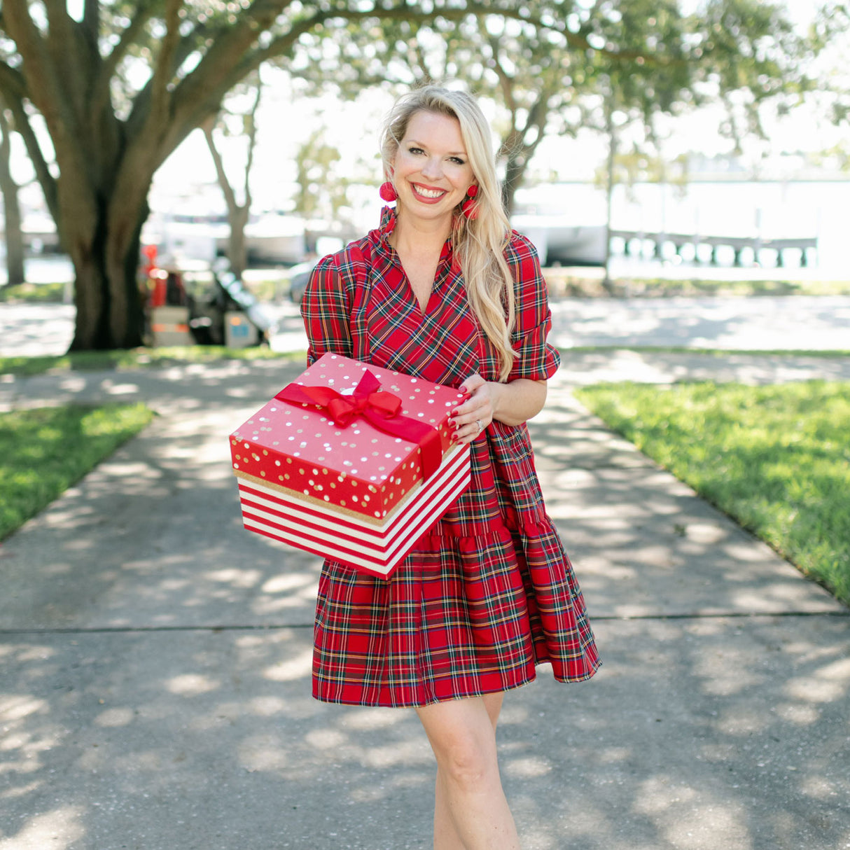 Portland Plaid Red Mom Dress