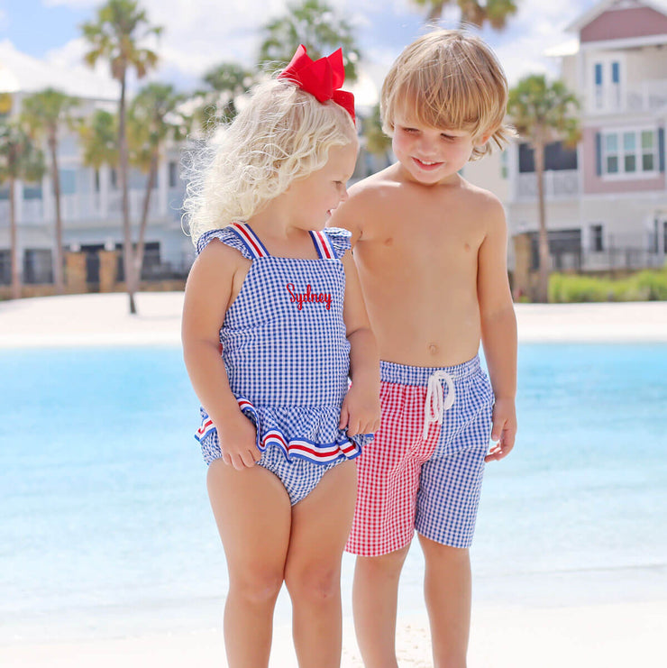 Red, White & Blue One Piece Swimsuit