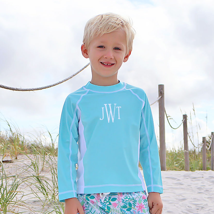 Tropical Island Turquoise Rash Guard