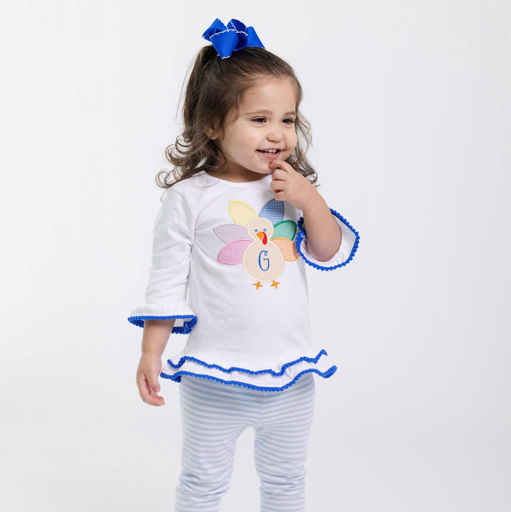 Turkey Light Blue Stripe Milly Legging Set