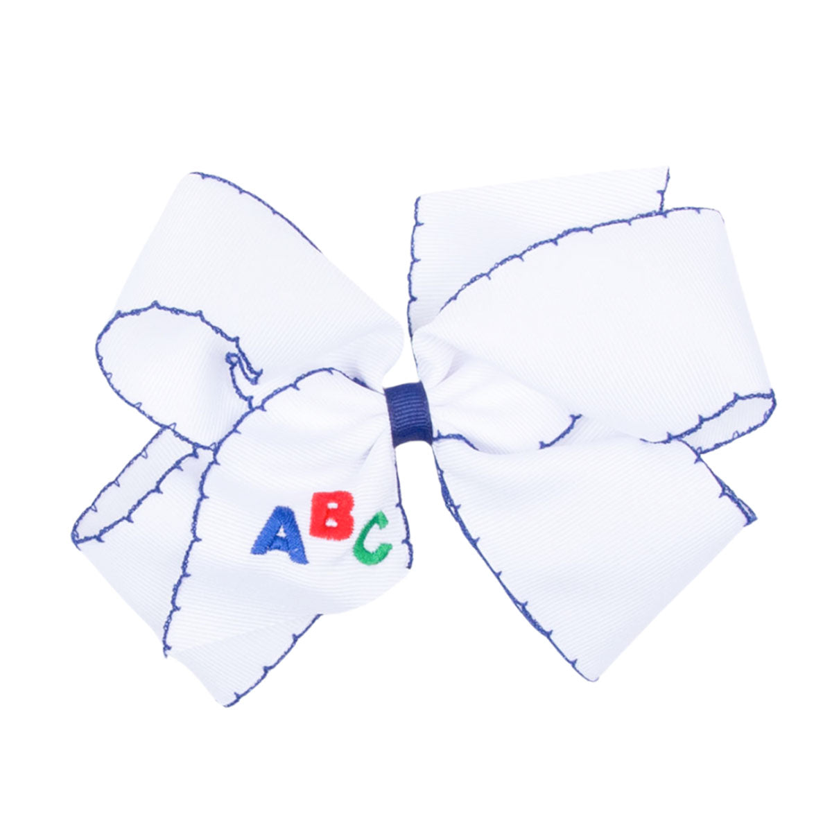 ABC Embroidered Moonstitch Bow