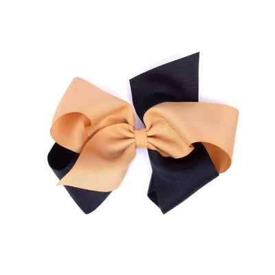 Two-Tone Black and Gold Grosgrain Bow
