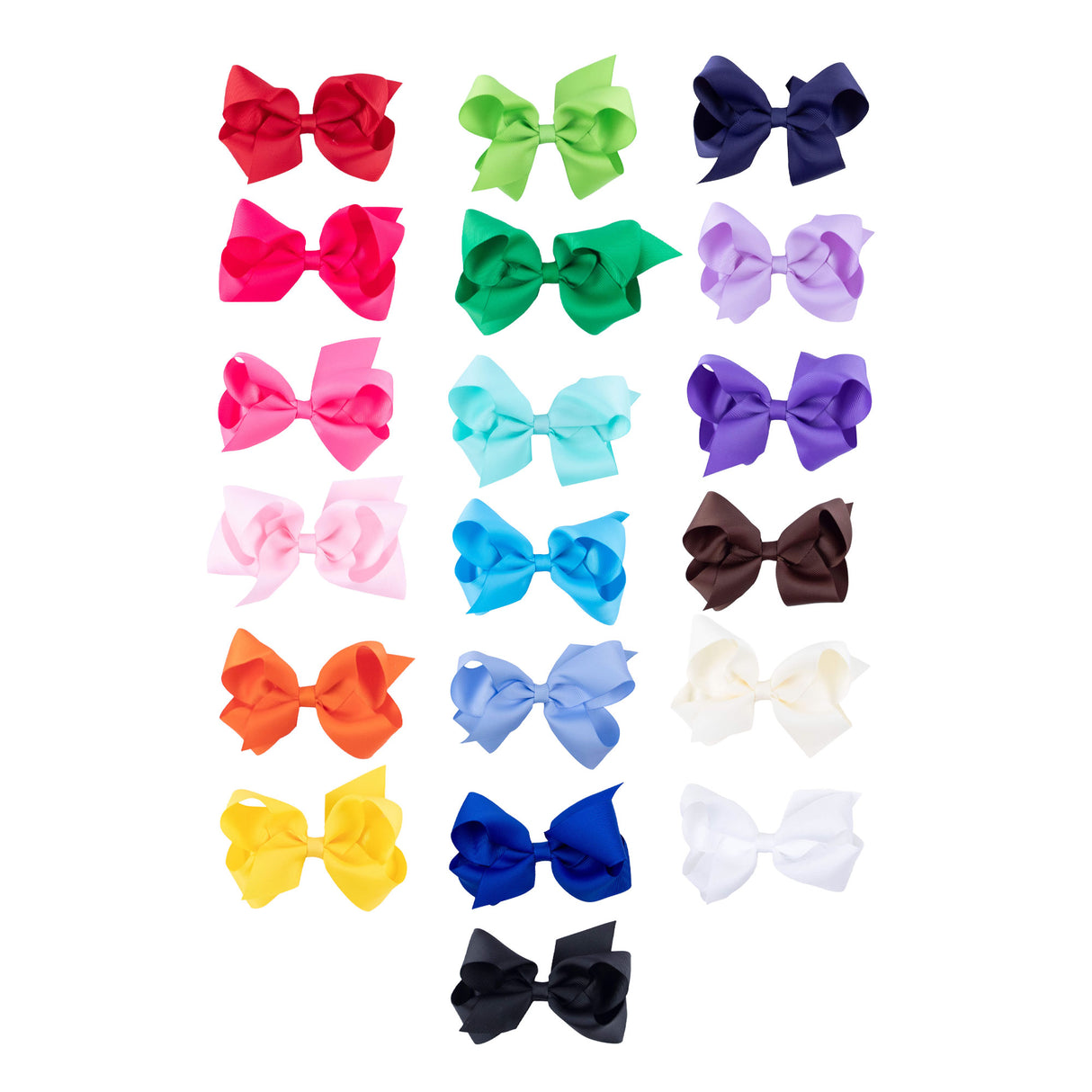 Grosgrain Ribbon Hair Bow Pack (One of Each Color)