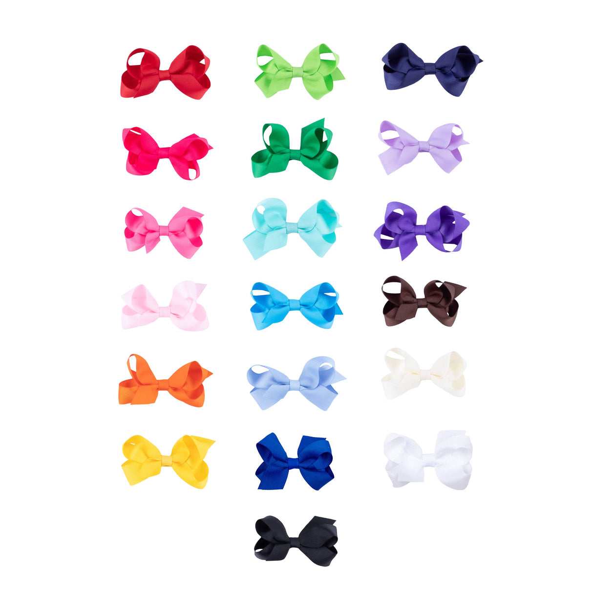 Grosgrain Ribbon Hair Bow Pack (One of Each Color)