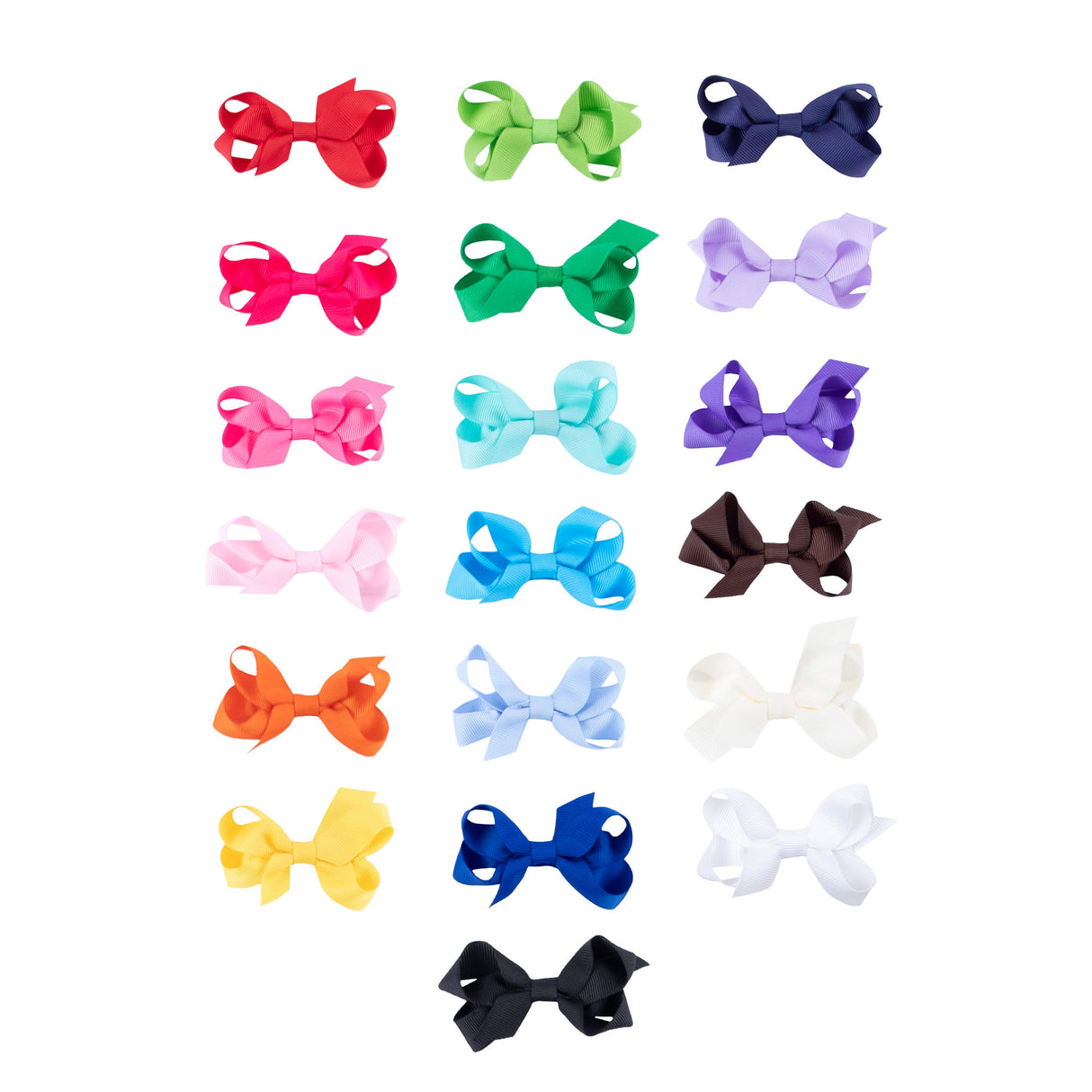 Grosgrain Ribbon Hair Bow Pack (One of Each Color)