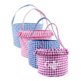 Gingham Quilted Bucket Basket