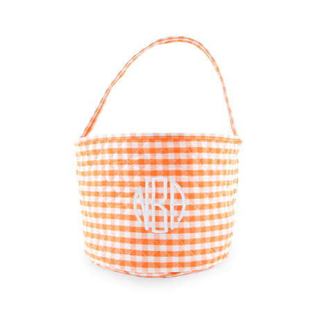 Gingham Quilted Bucket Basket