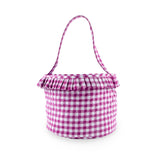 Gingham Quilted Bucket Basket