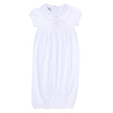 Blessed Cross Embroidered Short Sleeve Gown