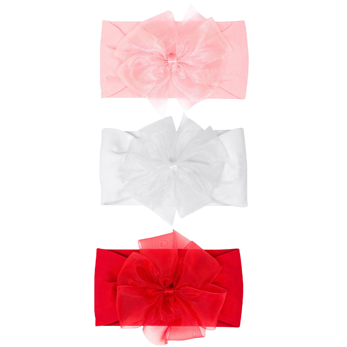 Organza Bow on Nylon Baby Headband