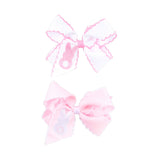 Peep Bunny Embroidered Moonstitch Hair Bow